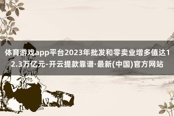 体育游戏app平台2023年批发和零卖业增多值达12.3万亿元-开云提款靠谱·最新(中国)官方网站