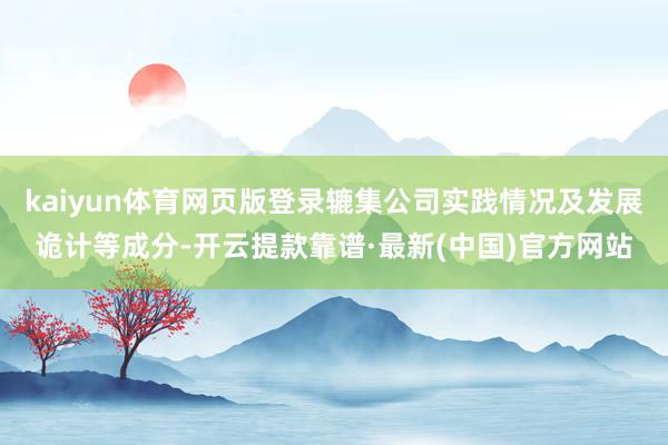kaiyun体育网页版登录辘集公司实践情况及发展诡计等成分-开云提款靠谱·最新(中国)官方网站