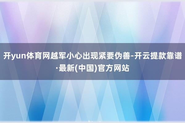 开yun体育网越军小心出现紧要伪善-开云提款靠谱·最新(中国)官方网站