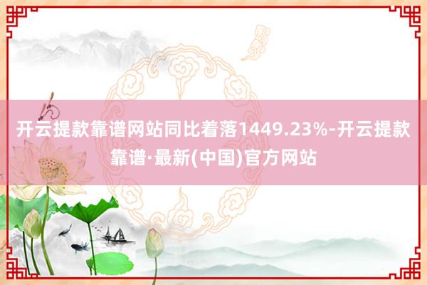 开云提款靠谱网站同比着落1449.23%-开云提款靠谱·最新(中国)官方网站