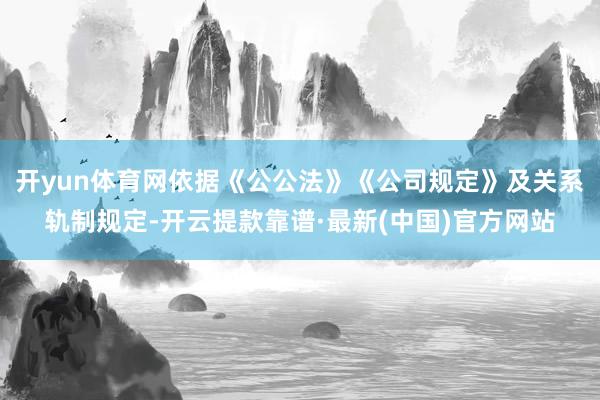 开yun体育网依据《公公法》《公司规定》及关系轨制规定-开云提款靠谱·最新(中国)官方网站