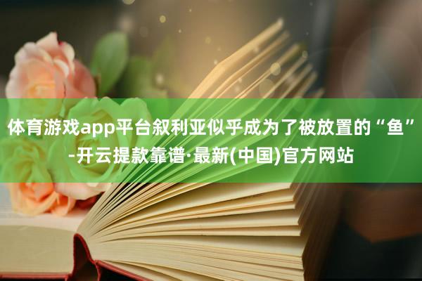 体育游戏app平台叙利亚似乎成为了被放置的“鱼”-开云提款靠谱·最新(中国)官方网站