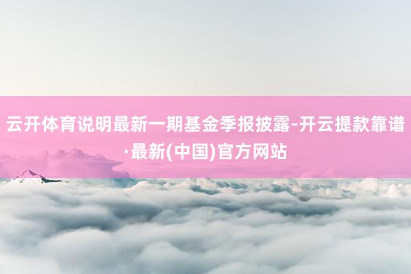 云开体育说明最新一期基金季报披露-开云提款靠谱·最新(中国)官方网站