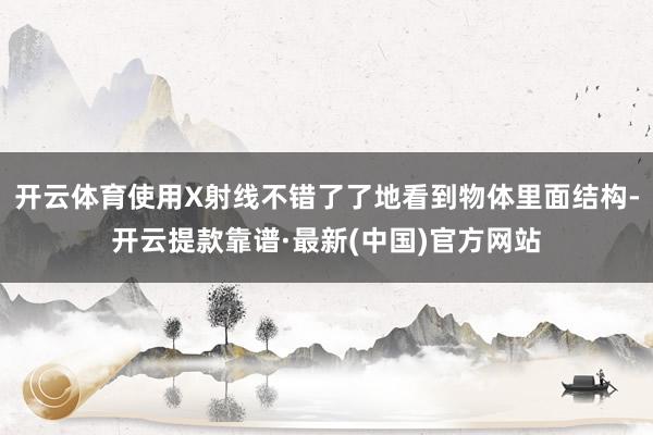 开云体育使用X射线不错了了地看到物体里面结构-开云提款靠谱·最新(中国)官方网站