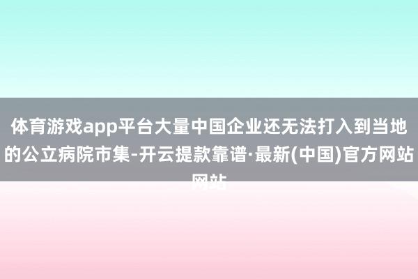 体育游戏app平台大量中国企业还无法打入到当地的公立病院市集-开云提款靠谱·最新(中国)官方网站