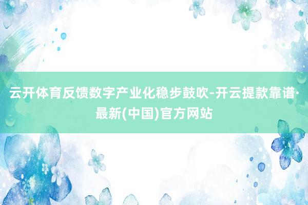云开体育反馈数字产业化稳步鼓吹-开云提款靠谱·最新(中国)官方网站